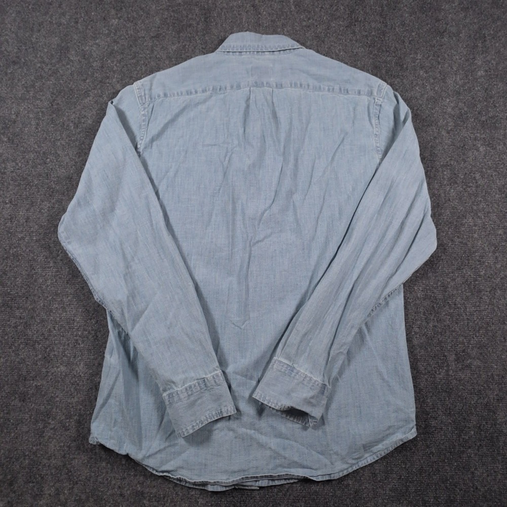 J Crew Chambray Shirt Mens M Light Blue Slim Fit Button Down Casual Western - Picture 4 of 11